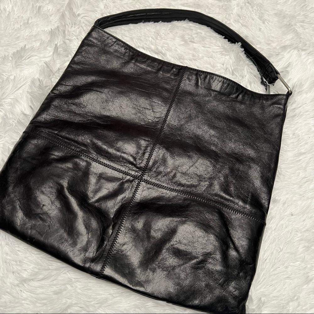 HOBO international black leather hobo bag